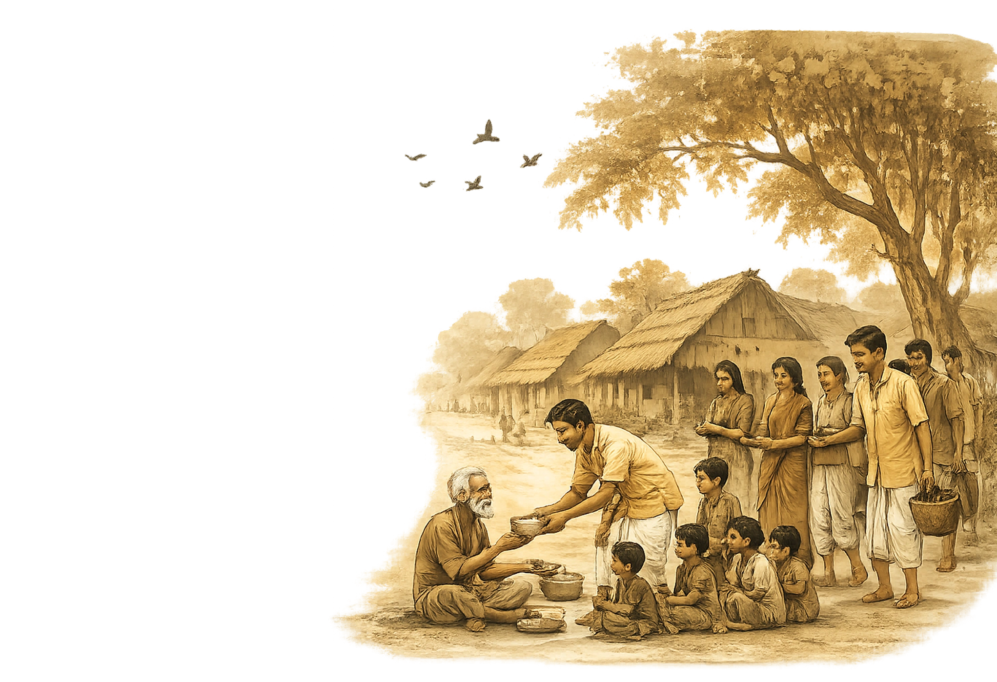 Village community scene